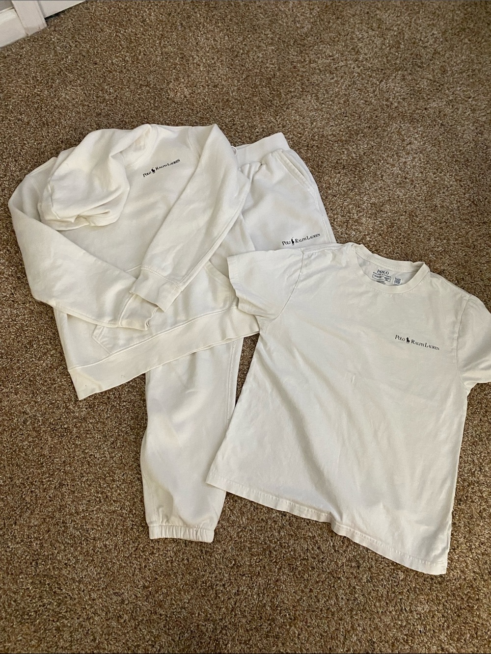 Polo by Ralph Lauren Kids Cream Pajama Set - Tee, Sweatshirt & Joggers
